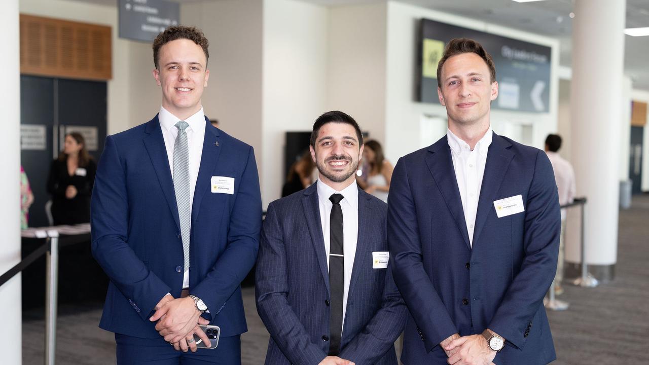 Adin Kenevan, Nicholas Rossi, Joshua Daley at the YP Gold Coast City Leaders Forum, 2023. Picture: Celeste Humphrey