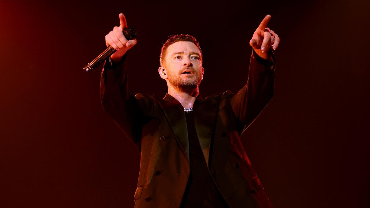 Justin Timberlake performs on stage during the 'Forget Tomorrow' World Tour at The O2 Arena on August 12, 2024 in London, England. (Photo by Kevin Mazur/Getty Images for Live Nation)