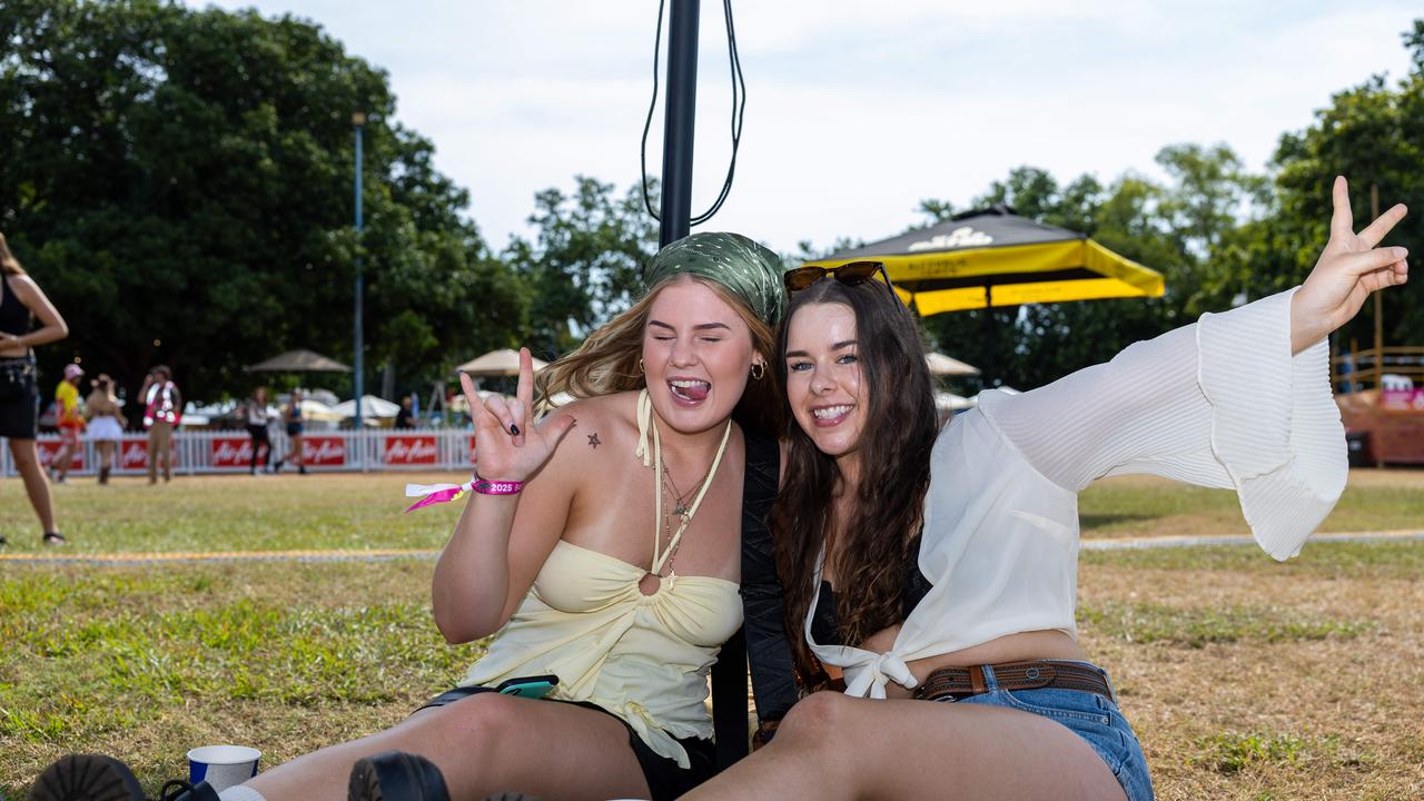 Jayde and Emma at the Bass in the Grass 2025. Picture: Pema Tamang Pakhrin