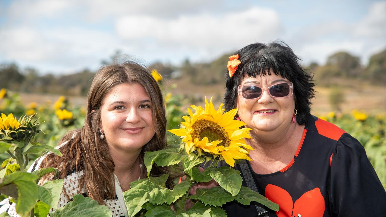 Ruby Brokke and her mother Nicki Brokken.Open day at Warraba Sunflowers, Cambooya. Saturday June 29th, 2024