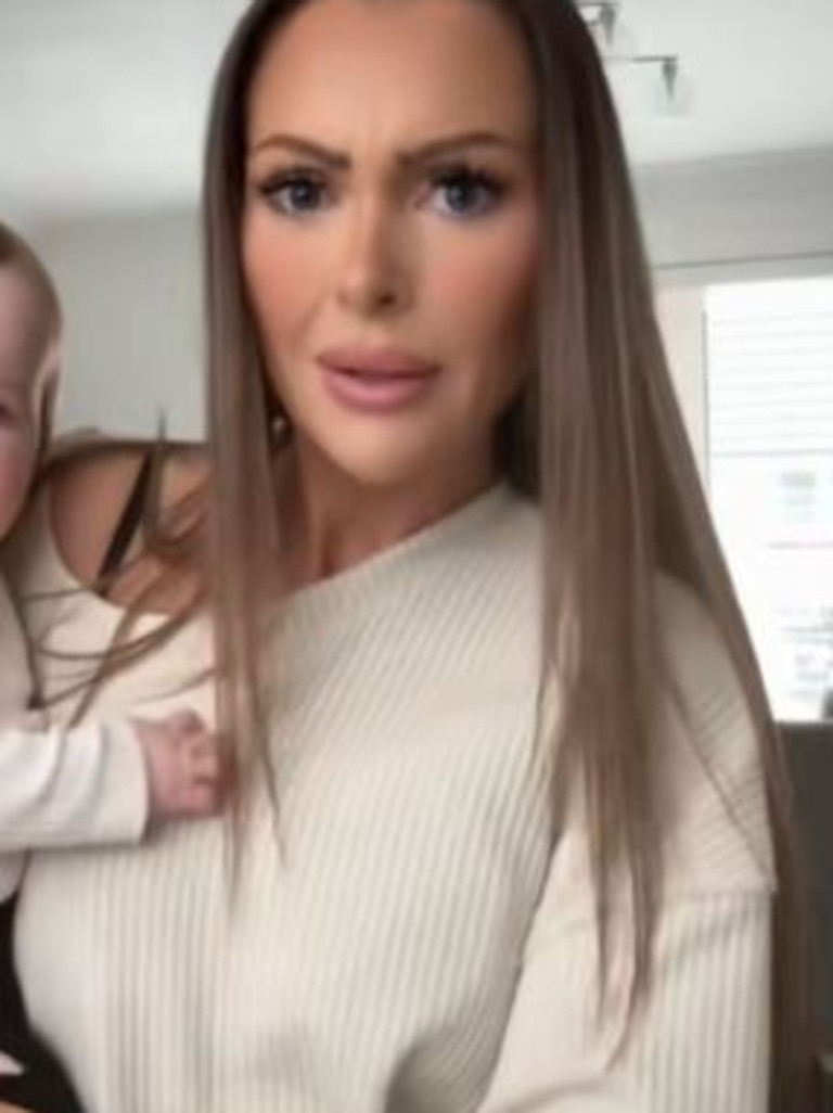 Emma Hutton, 35, is mad because people can’t pronounce her daughter’s unusual name. Picture: TikTok/@emloublogger