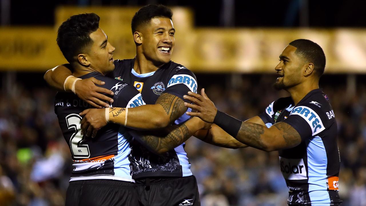 Sosaia Feki comes onto the Sharks’ wing for Sione Katoa.