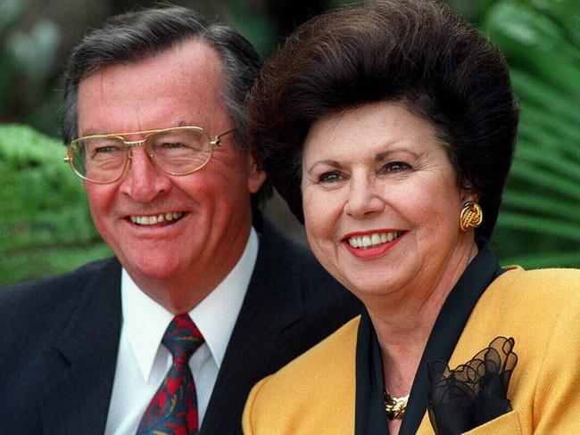 Bill & Imelda Roche, executive chairman & president of Nutri-metics, to receive Order of Australia at Government/House, apr 27 1995  General/Family headshot