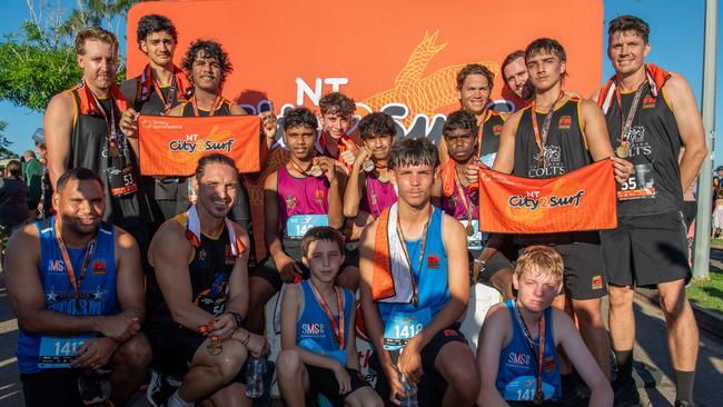 Clontarf boys posing together after the run. Picture: Pema Tamang Pakhrin.