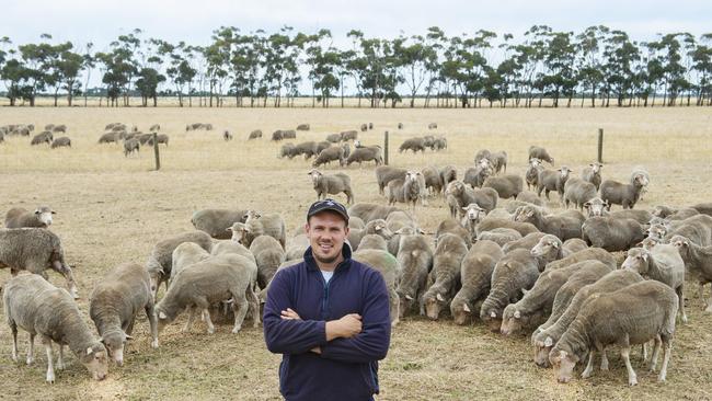 Producer Steven Wishart says his sheep and wool enterprise is eyeing a premium for its non-mulesed wool. Picture: Zoe Phillips