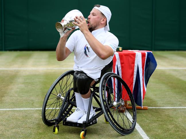 An Aussie champ ... Dylan Alcott at Wimbledon 2019.