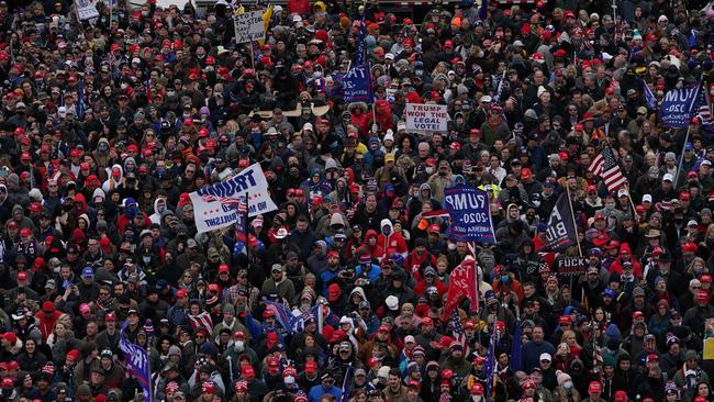 Donald Trump supporters demonstrate on the National Mall in Washington. Picture: AFP.