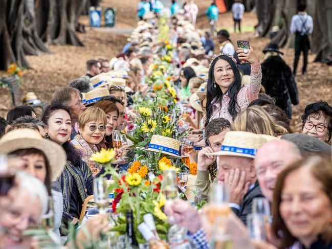 World's Longest Lunch - Treasury Gardens. Picture: Jake Nowakowski