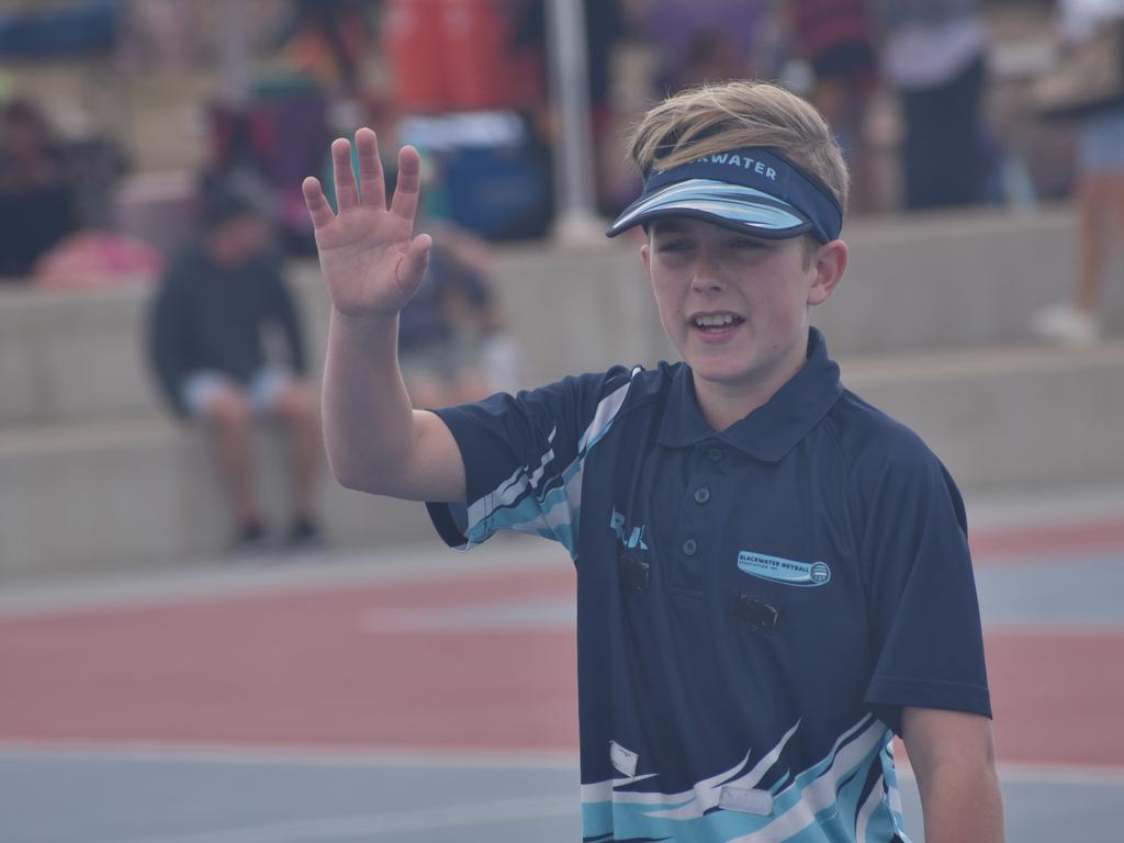 On court at the Cap Coast Junior Netball Carnival at the Barmaryee Multi Sports Precinct, Yeppoon, on August 11, 2024. Photo: Pam McKay