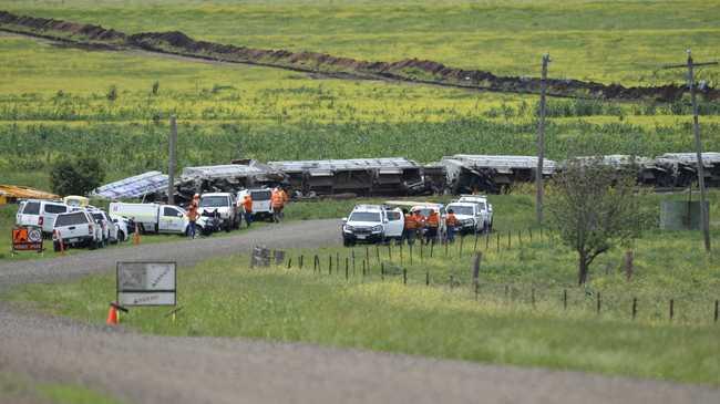 A Queensland Rail team are on the scene of a train derailment near Toowoomba.