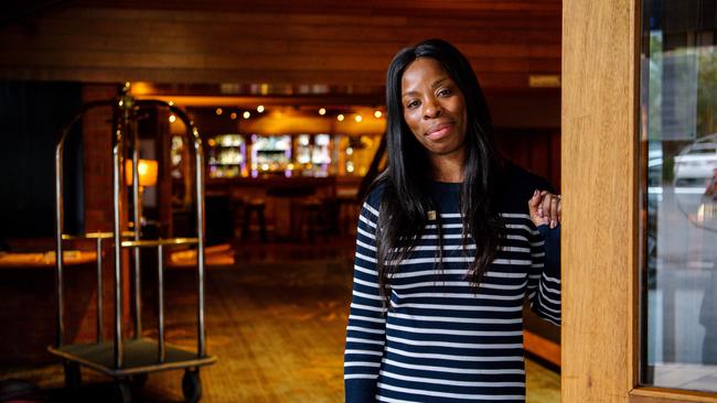 Lucy Kolizos, manager of the Arkaba Hotel, one of Peter Hurley’s suite of hotels in South Australia, which has seen occupancy rates plummet. Picture: Morgan Sette