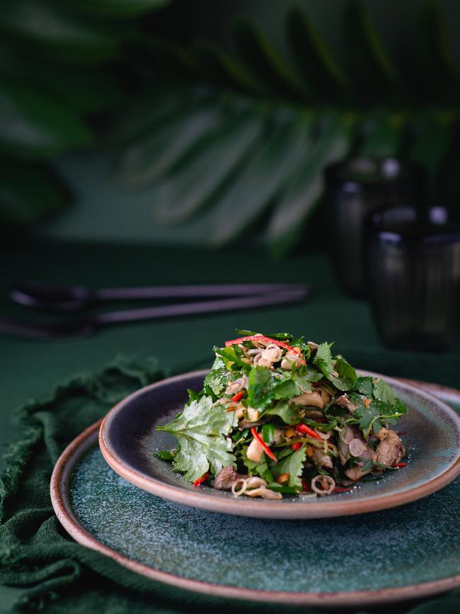 Asian style mushroom salad by Daniel Jarrett, head chef at Spicers Tamarind Retreat.