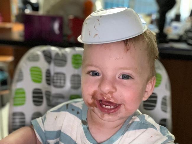 Choc-O-Head - I ate my yoghurt, I finished my bowl now I’ll wear it on my head. <b><a href="https://www.dailytelegraph.com.au/newslocal/blacktown-advocate/vote-help-us-find-the-cheekiest-toddler-in-nsw/news-story/9ae7eb32bd93be85a472b448d0c19dda">VOTE HERE </a></b>