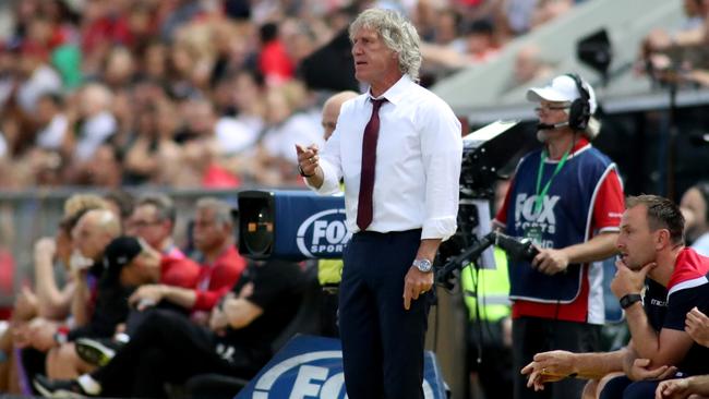 Adelaide United coach Gertjan Verbeek has won his first trophy on Australian soil, just seven games into his Reds rein. Picture: AAP Image/Kelly Barnes