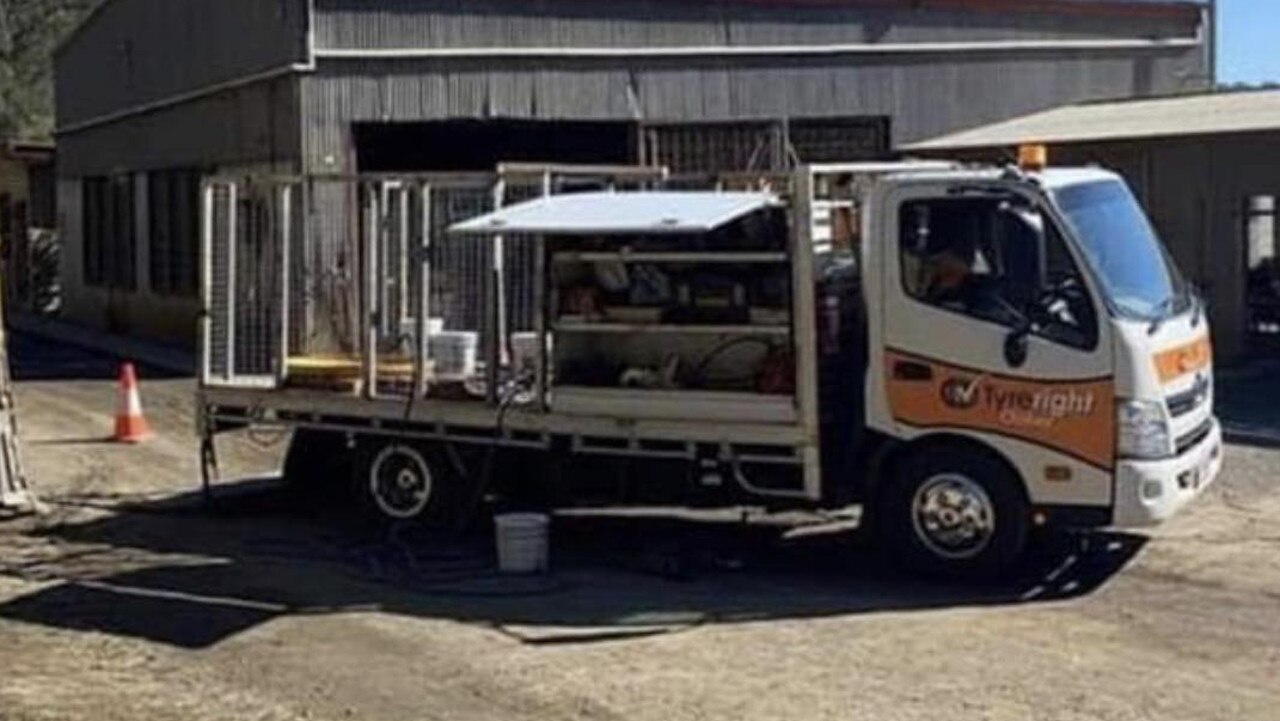 This Hino 300 Series light truck was stolen from TyreRight in Oakey, about 4am on May 24, 2023. Police allege it was late rushed to ram four officers and their vehicles.