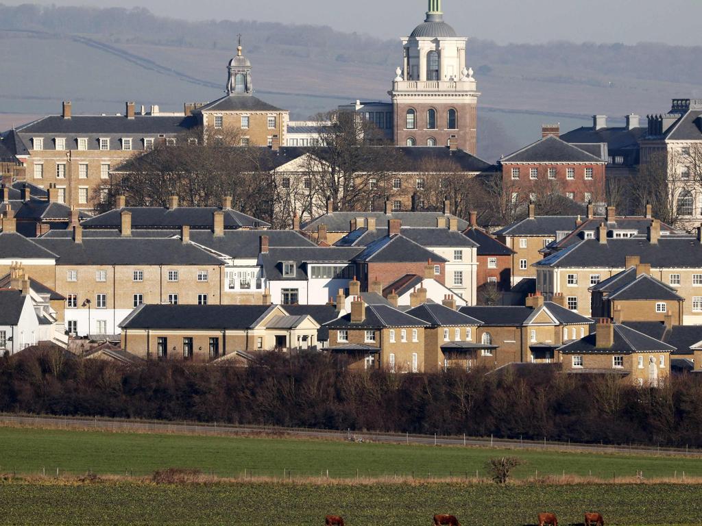 Poundbury, an experimental planned community on land belonging to the Duchy of Cornwall, a royal estate run under the stewardship of the Prince of Wales. Picture: Adrian Dennis/AFP