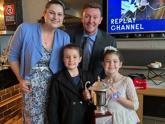 I Am Me owners Tash and Scott Finnigan with their daughters Ella and Gemma. Picture: Supplied