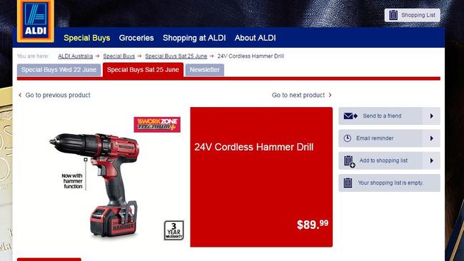 Bunnings has matched Aldi with it’s own cordless drill for $89.99 this week to prevent them getting a hold of the hardware market.