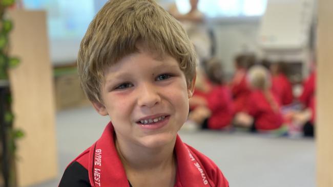 Fletcher Munn – Gympie West State School prep students on first day, Monday January 22, 2024.