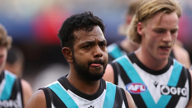 Willie Rioli was sent a racist slur by a Victorian private school boy. Picture: Paul Kane