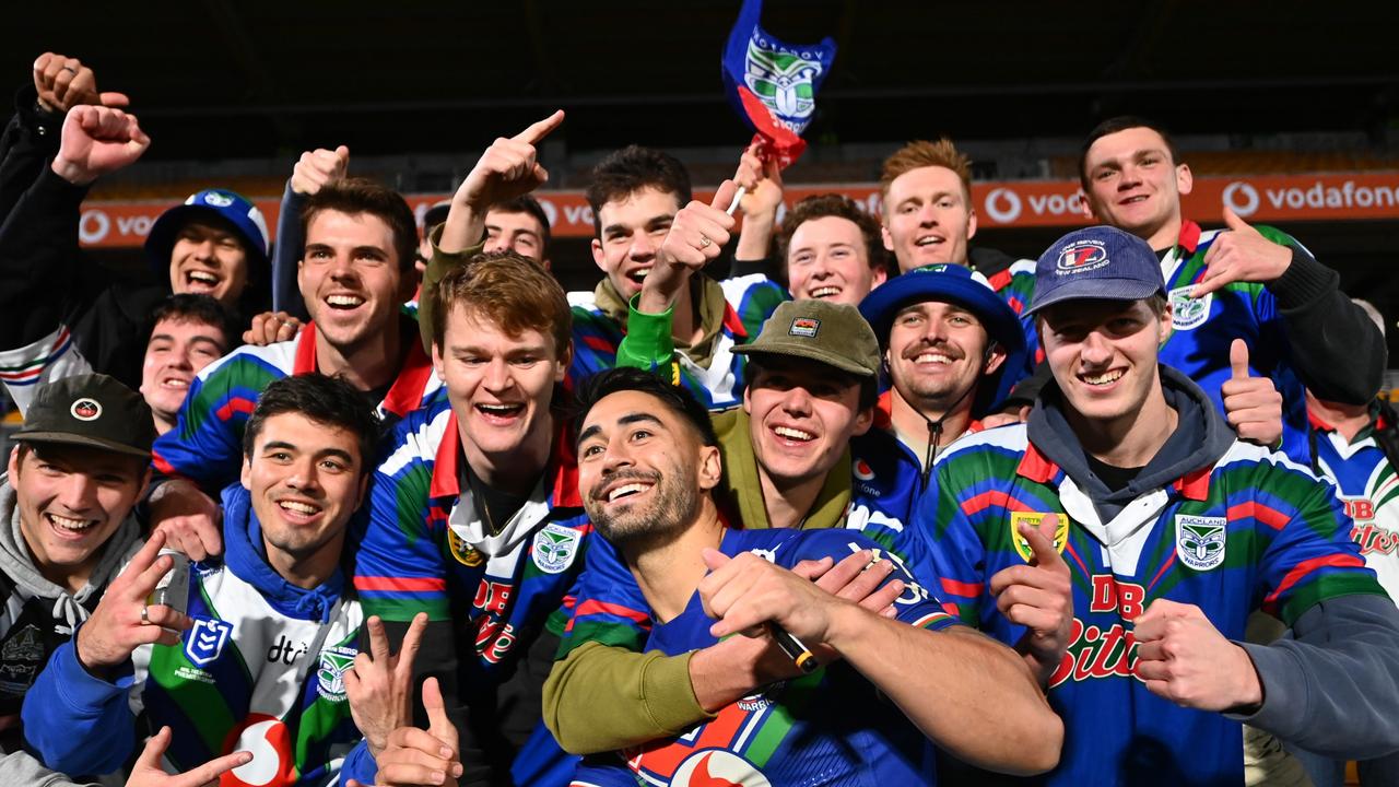 Shaun Johnson and the Warriors are all smiles in 2023. Picture: Getty Images