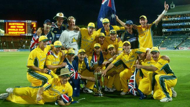 More Australian post-tournament celebrations, this time in South Africa in 2003.