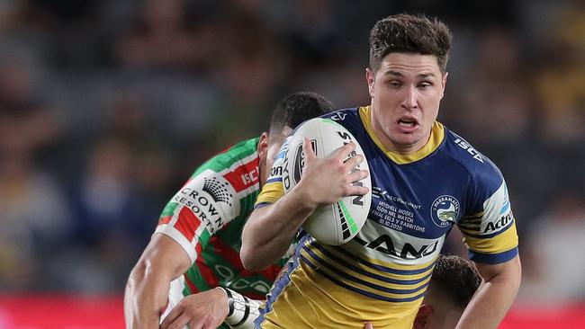 Mitchell Moses of the Eels on the burst in the NRL.