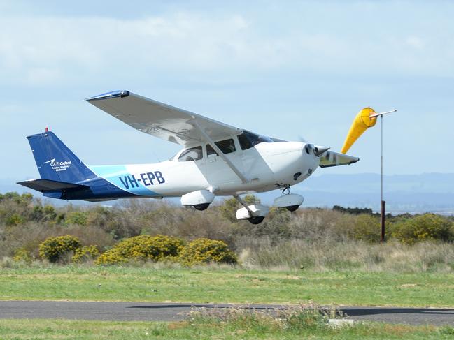 Tooradin residents want to move the low flying training zone airspace near Tooradin for safety reasons after several crashes near the town. Trainee pilots from CAE Oxford Aviation Training at Moorabbin with light aircraft at Tooradin airport. *CAE aviation training is not Tooradin flight school*  Picture: AAP/ Chris Eastman