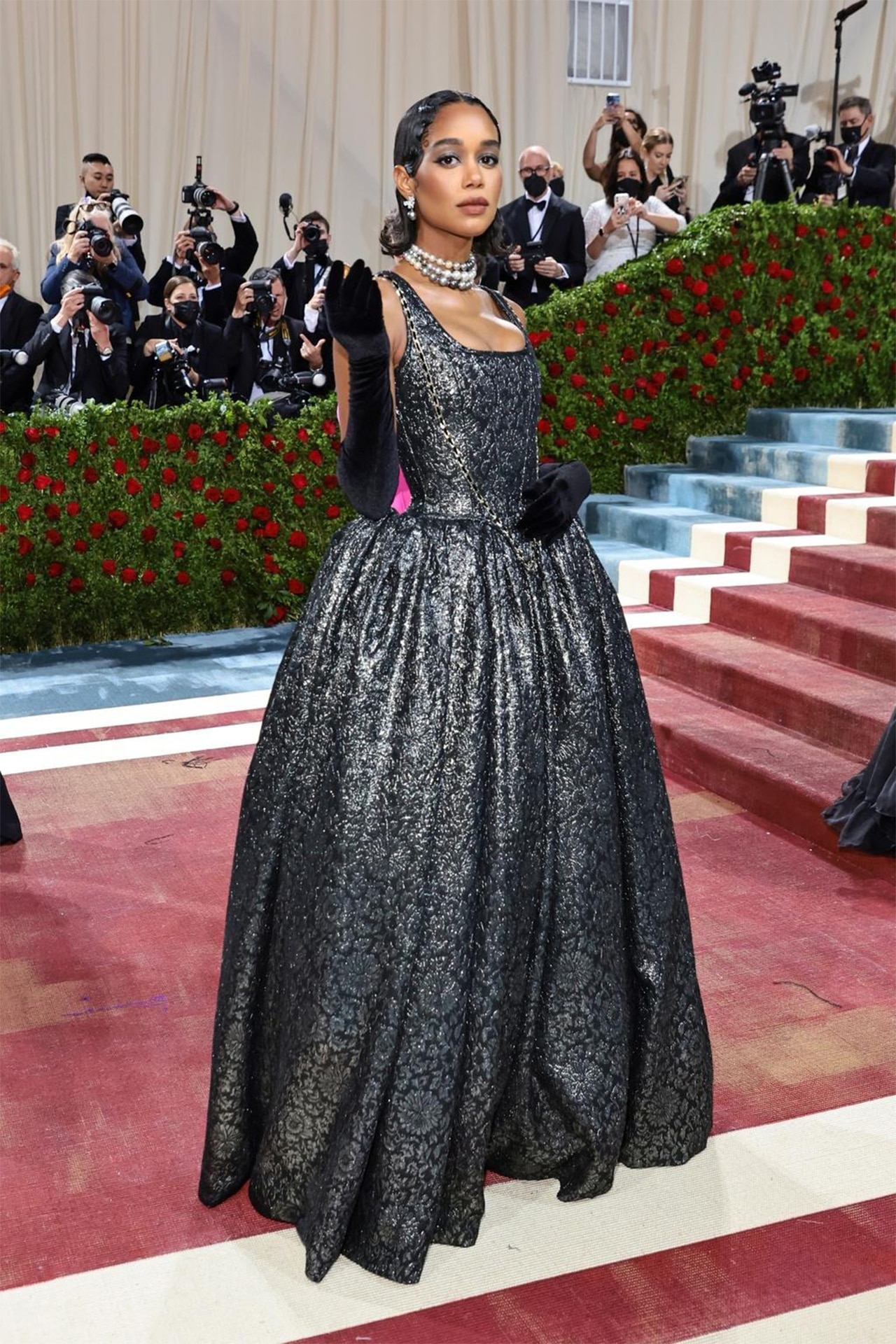 Laura Harrier attends the 2022 Met Gala.