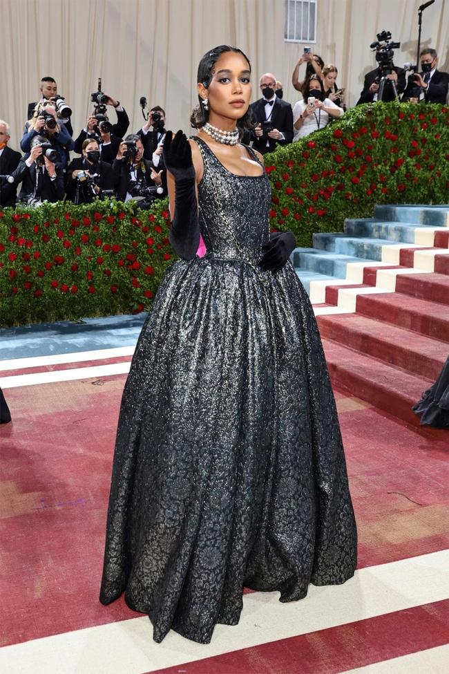 Laura Harrier attends the 2022 Met Gala.