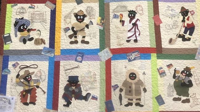 A prize-winning quilt at the Whittlesea show which depicts Golliwogs from different countries.