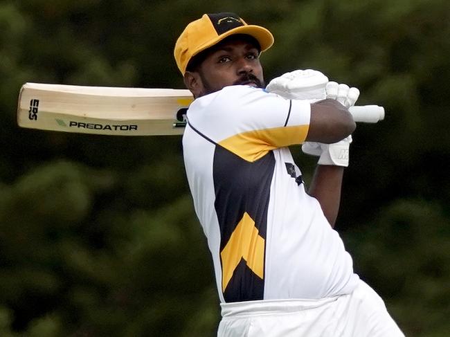 Dilan Chandima of Sunbury United hooks during the GDCA Cricket: Sunbury United v Diggers Rest Bulla played at Langama Park Sunbury on Saturday 16th Nov, 2019.