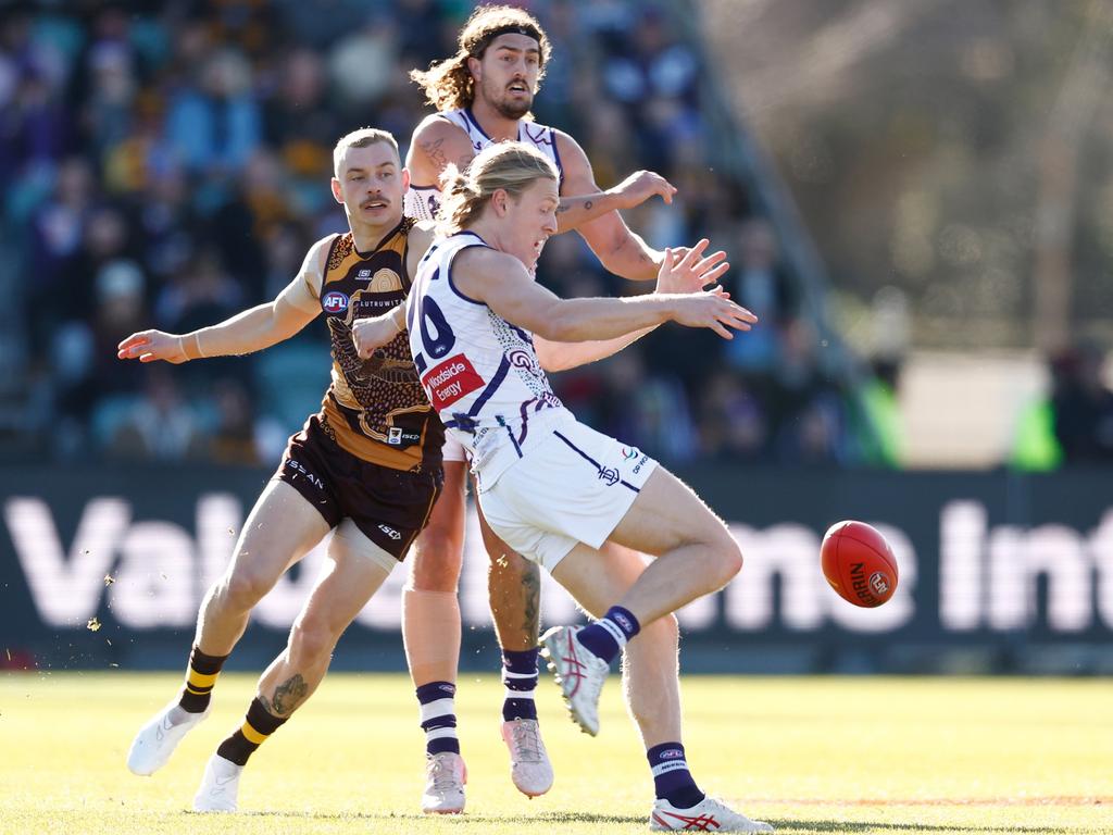 Hayden Young had a big impact for the Dockers. Picture: Michael Willson/AFL Photos