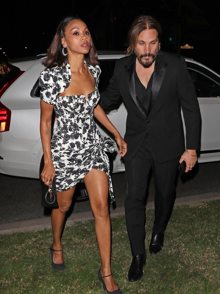 Zoe Saldana and husband Marco Perego. Picture: The Hollywood Curtain/BACKGRID