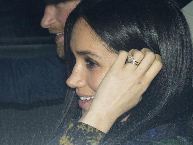 Showing off her rings! Picture: EPA/NEIL HALL