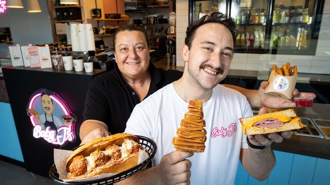 Joey Spiteri and mother Antonette Spiteri at Baby J’s in Werribee. Picture: Mark Stewart