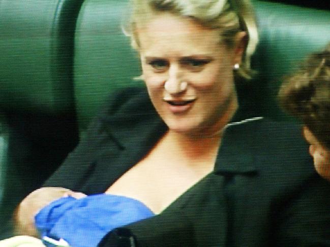 Kirstie Marshall was ejected from parliament in 2003 for having a ‘stranger’ on the floor of the house. Picture: Channel 7