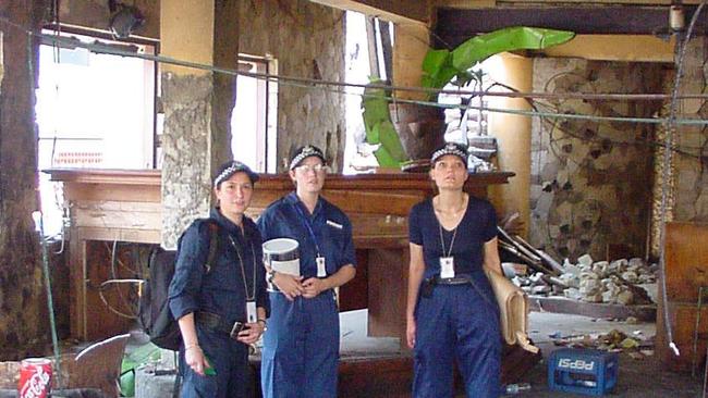 Sarah Benson (left) inside Paddy's Bar in 2002. Picture: Australian Federal Police