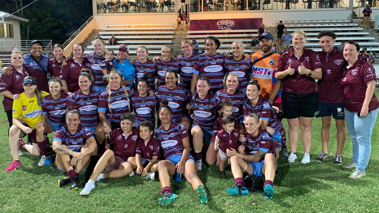 The CQ Capras women after their opening round win over the West Brisbane Panthers.