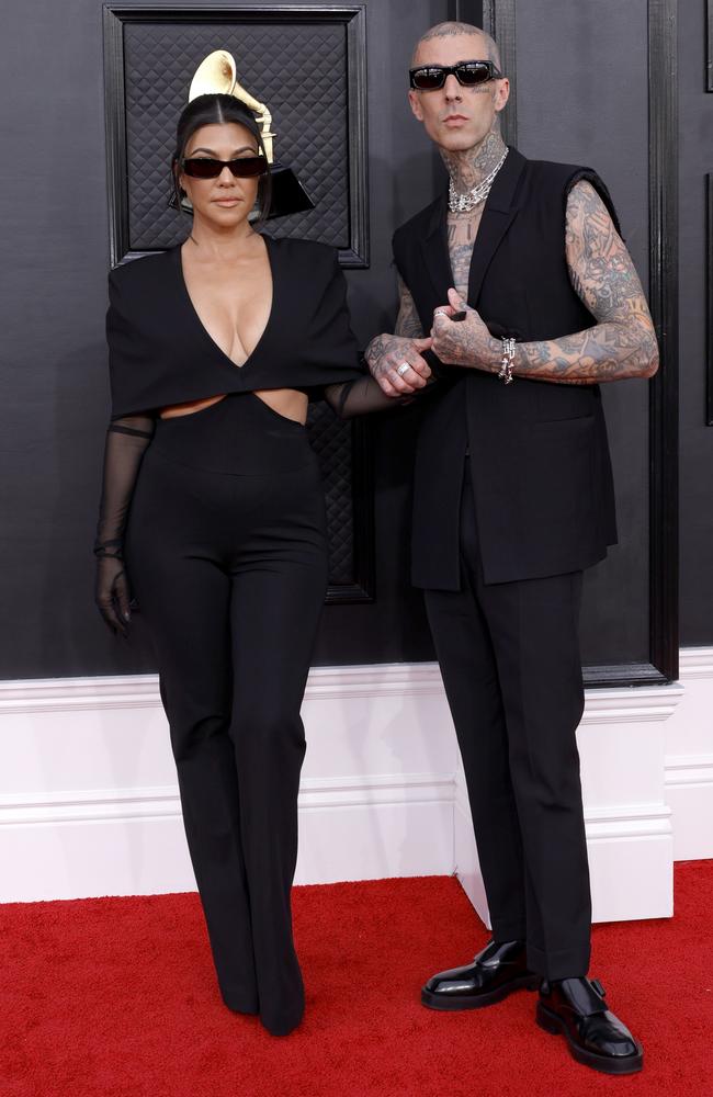 Kourtney Kardashian and Travis Barker at the Grammys. Picture: Getty Images