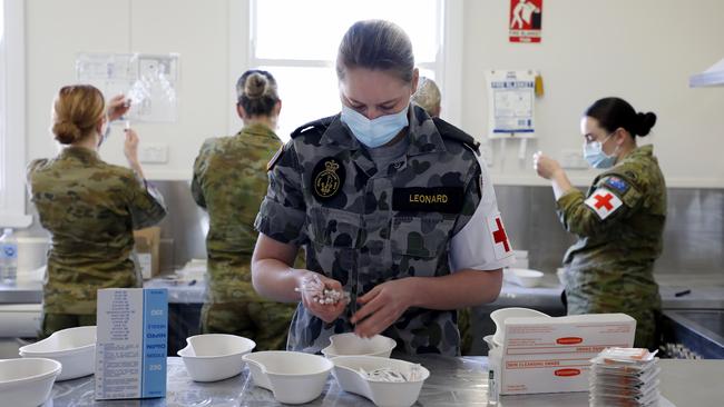 The ADF vaccination team in Dunedoo, NSW. Picture Chris Pavlich