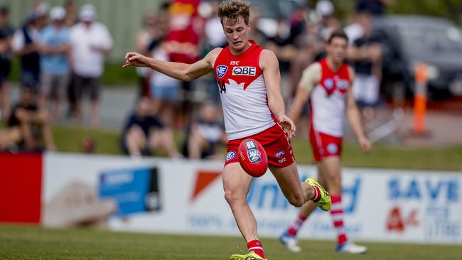 Jordan Dawson in action for Sydney in the 2018 NEAFL grand final. Picture: Jerad Williams