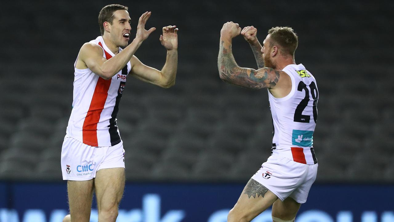 Max King and Tim Membrey could be back for St Kilda next week. Picture: Robert Cianflone/Getty Images