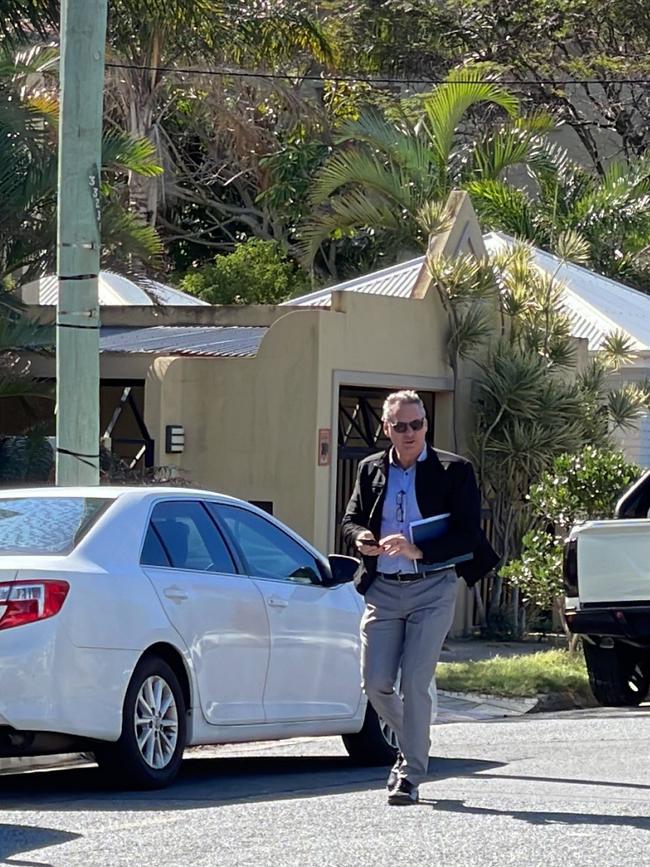 Gold Coast Police child investigation and protection unit Detective Senior Sergeant Greg Aubort at the scene of the toddler’s death in Mermaid Beach.