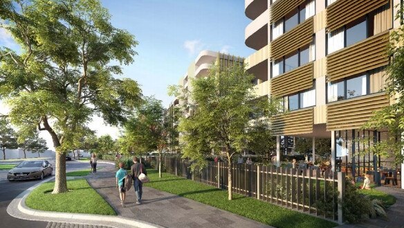 A concept design for the Lidcombe Rise as viewed from the west.