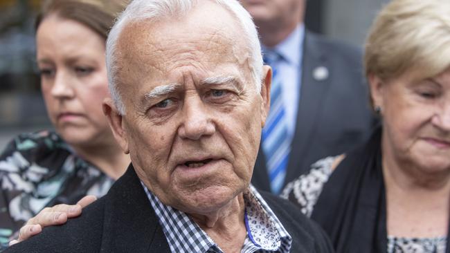 Gerhard Wagner’s brother Peter speaks to the media outside court. Picture: Glenn Hunt/AAP