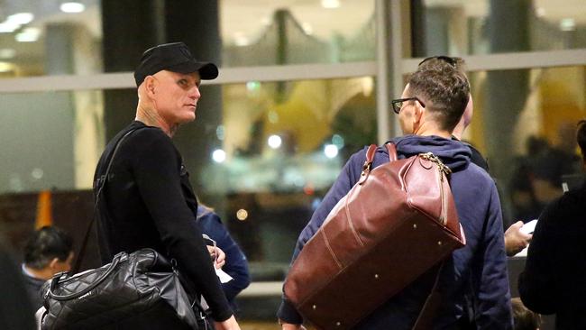 Nick "The Knife" Forbes at the Brisbane Domestic Airport on Tuesday, before boarding a flight to Darwin with his lawyer Michael Gatenby. Picture: David Clark