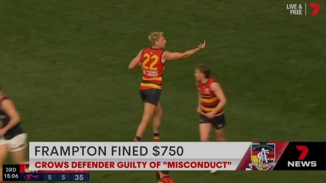 Frampton wasn’t afraid to give a bit of stick back to the SANFL fans.