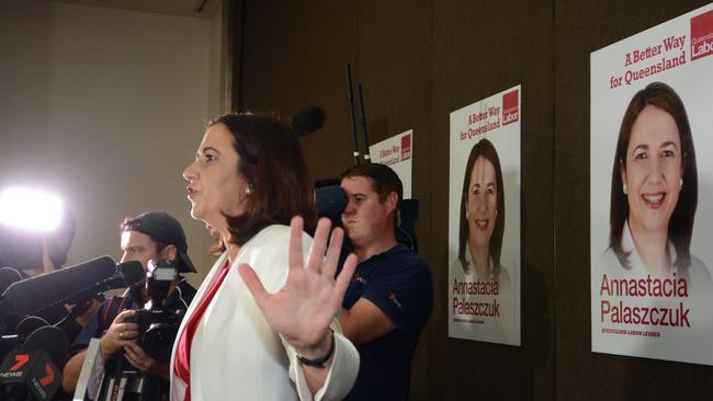 Annastacia Palaszczuk on election night in January 2015. Picture: John Pryke