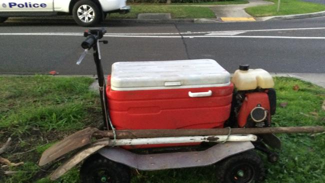 A 17-year-old teen was cautioned after being caught using a scooter to transport drugs in an Esky.